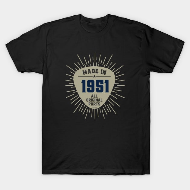 Made In 1951 All Original Parts T-Shirt by C_ceconello